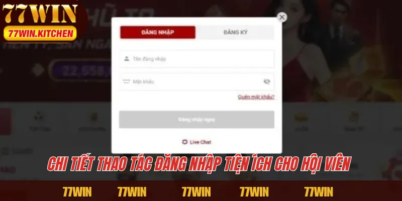 Chi tiết thao tác đăng nhập tiện ích cho hội viên