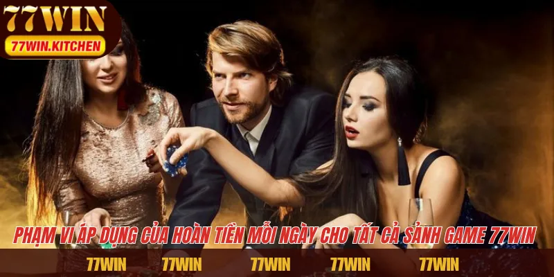 Phạm vi áp dụng của hoàn tiền mỗi ngày cho tất cả sảnh game 77WIN